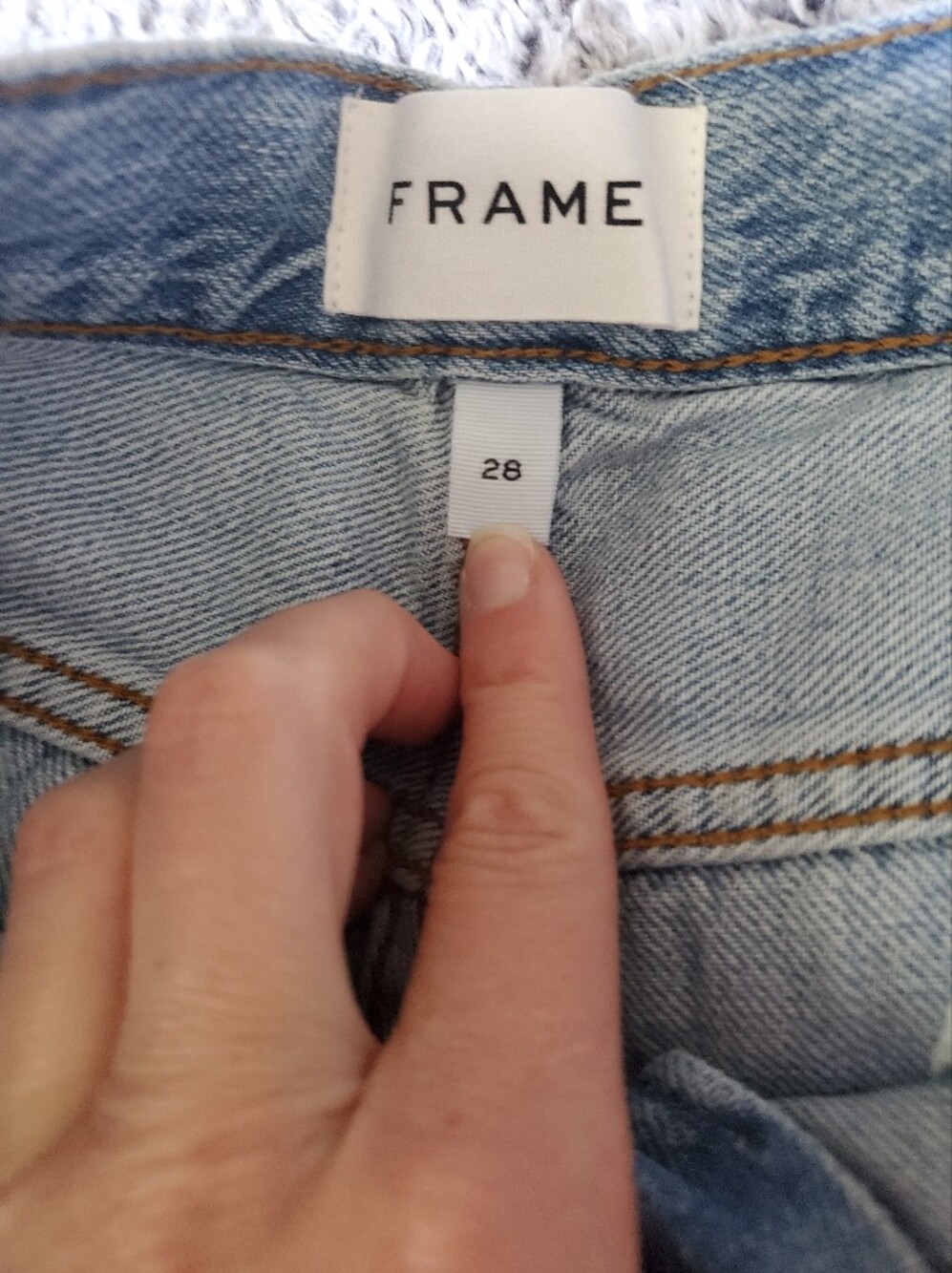 Frame Denim Light Blue Le Original High-Rise Straight Distressed Jeans size 28 - Picture 4 of 6
